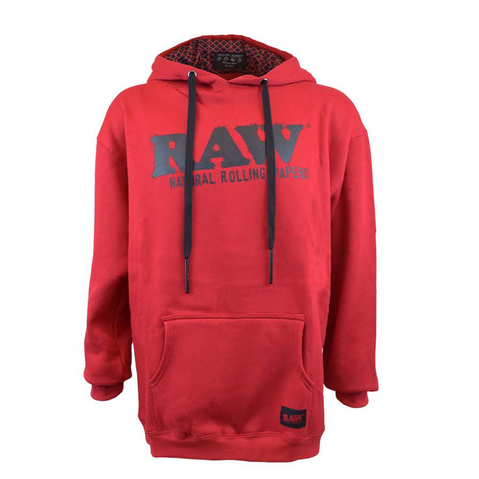 Red RAW Pull Over Hoodie with Stash Pocket and Pokers Canada