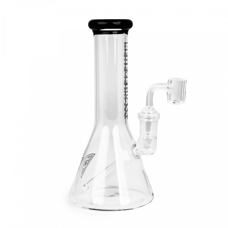 8" Tall Black Beaker Dab Rig with Quartz Banger