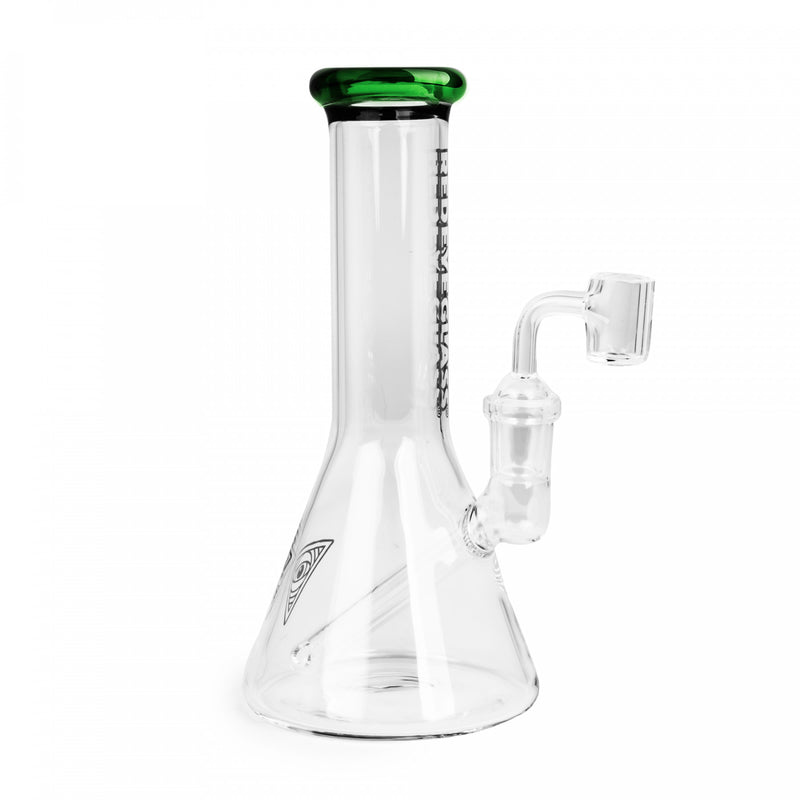 8" Tall Green Beaker Dab Rig with Quartz Banger