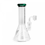 8" Tall Teal Beaker Dab Rig with Quartz Banger