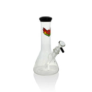 Red Eye Glass 8 Inch Black Tall Beaker Tube Bong