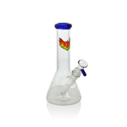 Red Eye Glass 8 Inch Blue Tall Beaker Tube Bong