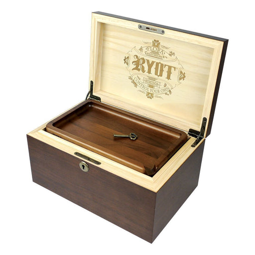 RYOT LOCK-R Lockable Wooden Storage Box with jars and rolling tray Canada