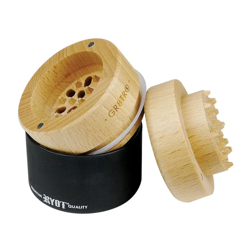 RYOT Wood GR8TR with Matte Black Jar Body and Beech Top