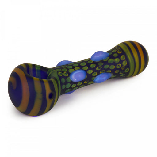 Red Eye 4.5" Frosted Dots Spoon Pipe Blue