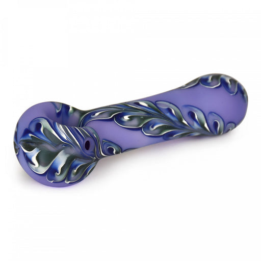 Red Eye 4.5" Frosted Half Paisley Spoon Pipe Purple and Blue