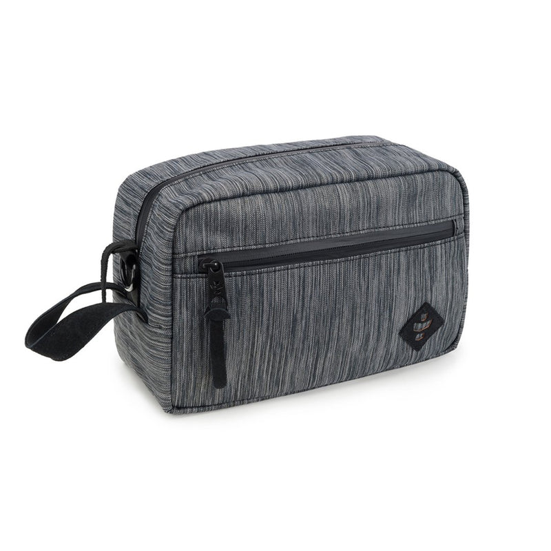 Striped Dark Grey Revelry Stowaway Toiletry Bag
