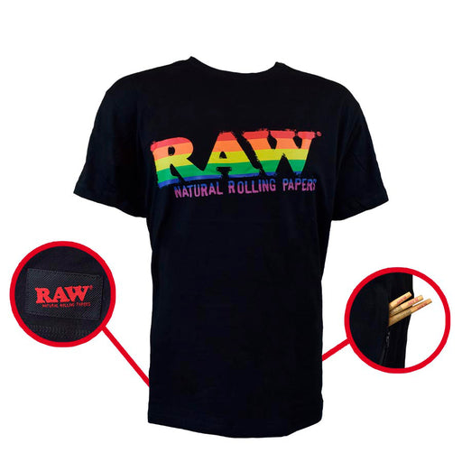 RAW Stash Pocket T-shirt Rainbow Pride Logo