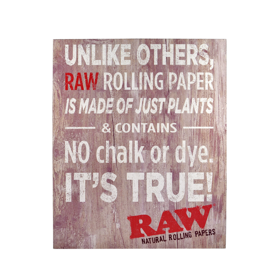RAW “No Chalk” Wooden Sign | Head Candy Smoke Shop