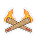 Double Flaming RAW Cones Sticker