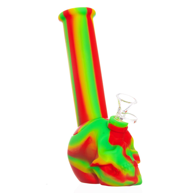 Rasta Silicone Skull Bong