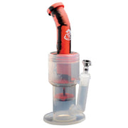 LIT Silicone 12" Dual Perc Clear Silicone Water Pipe with Glass Adapter & Bowl