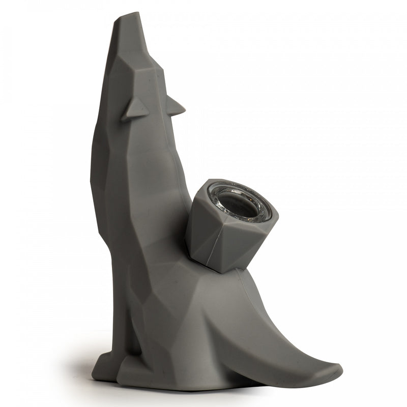 Geometric Silicone Wolf Pipe with Glass Bowl Canada