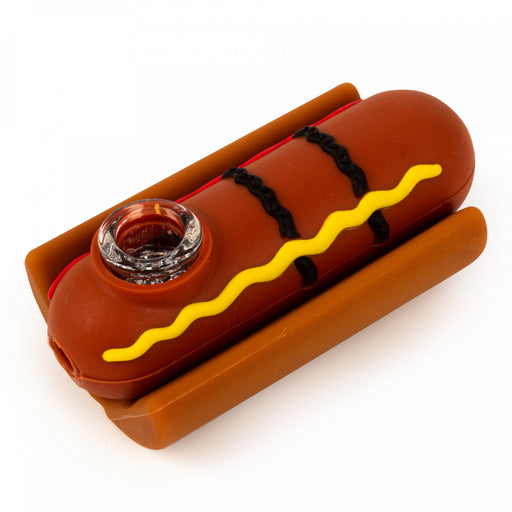 Silicone Hot Dog Hand Pipe by LIT Canada