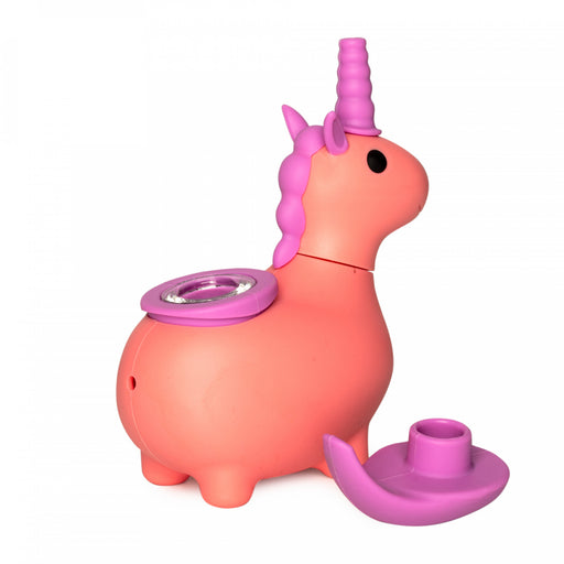  Silicone Unicorn Smoking Pipe with Glass Bowl