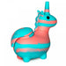 Blue and Pink  Silicone Unicorn Smoking Pipe with Glass Bowl