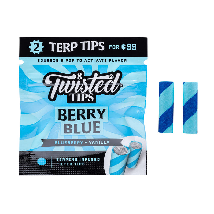 Twisted Tips Terpene Infused Filters - Berry Blue