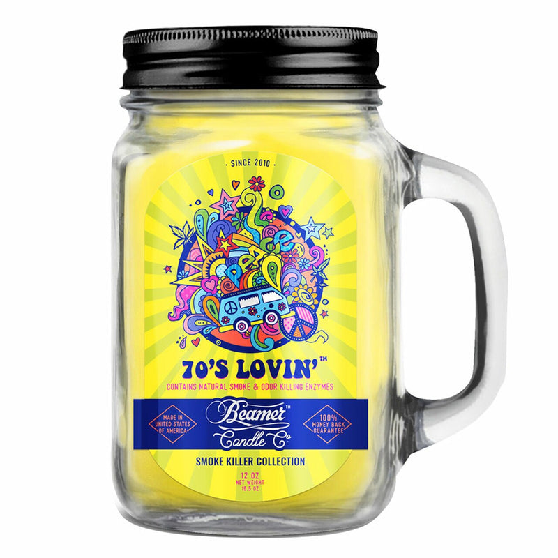 Beamer Candle 70s Lovin Smoke Odour Eliminator in 12oz Mason Jar Canada