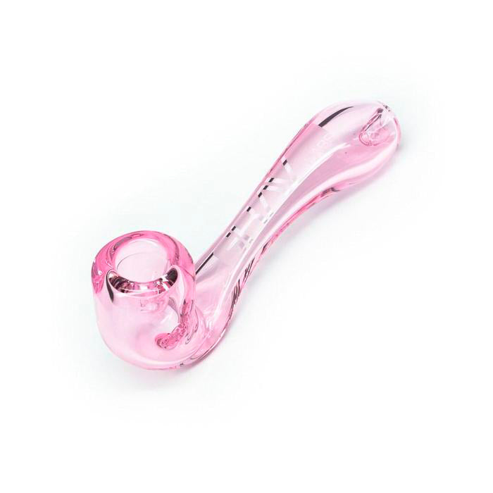 その他 Pink gold glass pipe Pink Gold Fumed Glass Hand Pipe With Air Trap Bubbles And Fume Implosi