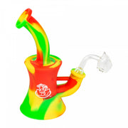LIT Silicone 6.5" Concentrate Bubbler w/ Quartz Banger Rasta Canada